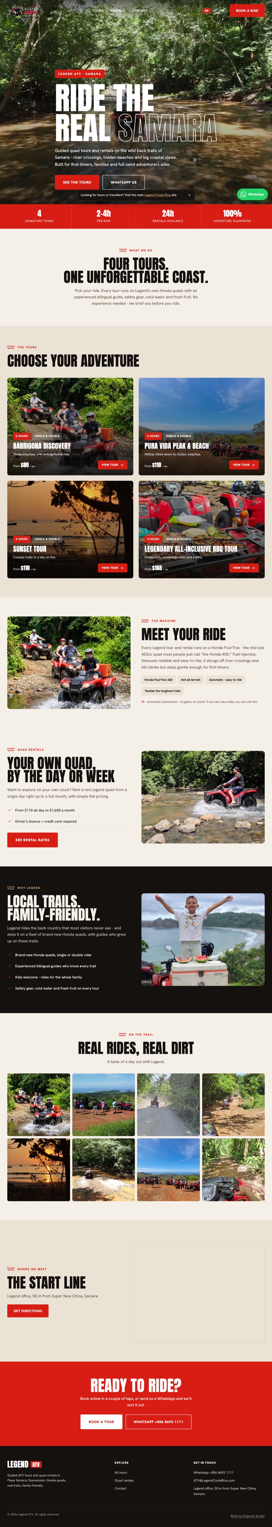 The Legend ATV site, top to bottom