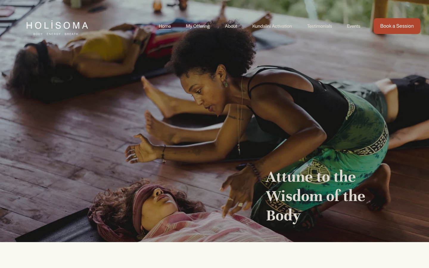 Holisoma - a real bilingual site Pulpería Studio built for a Sámara somatic bodywork practice